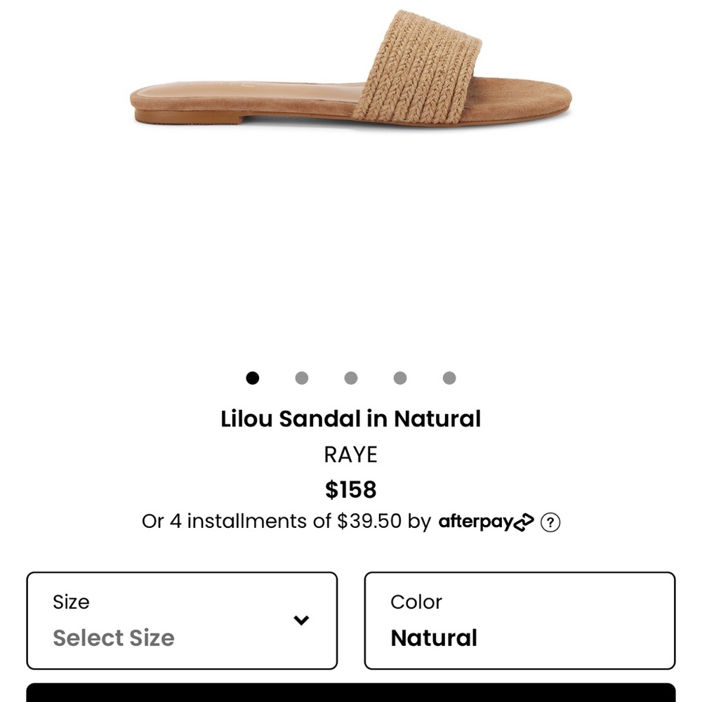 Lilou Sandal in Natural by RAYE-Like New 9W